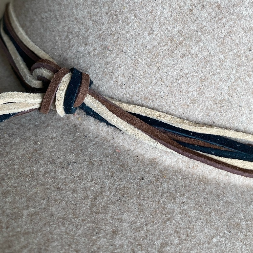 OATMEAL FELT FEDORA RANGER HAT - Picture 6 of 7